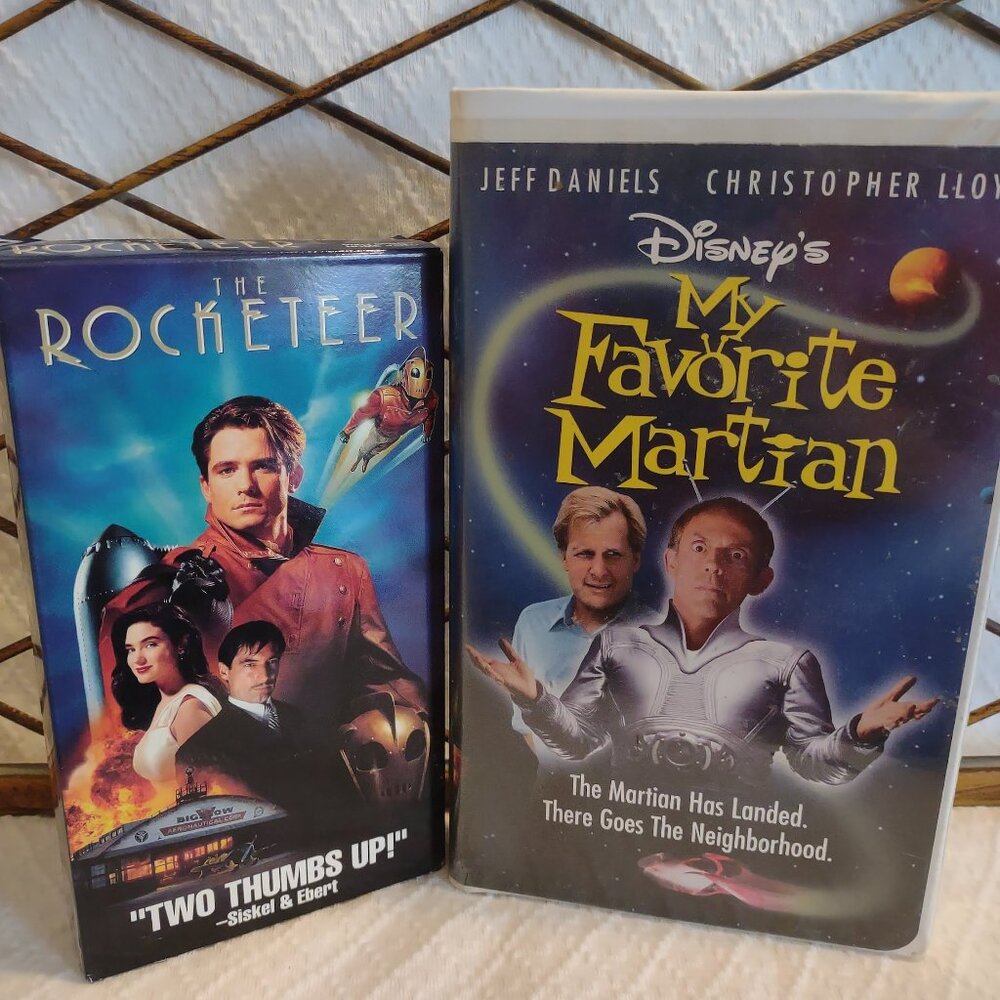 Disney VHS Bundle Rocketeer 1991 Paper Case + My Favorite Martian 1999 Clamshell